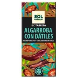 SOLNATURAL Tableta de Algarroba con Dátiles 70g Bio Sin Gluten Vegana Sin Azúcares ni Lactosa Precio: 5.5. SKU: B138WG7F9H