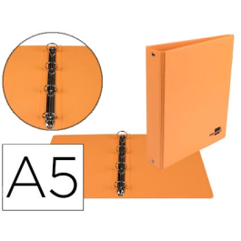 Liderpapel Carpeta de 4 Anillas 25 mm A5 Cartón Forrado PVC Naranja Precio: 6.50000021. SKU: B159VGDZML
