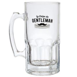 The Concept Factory Jarra de Cerveza XXL 1L - Vidrio/Cristal Máquina - Colección Pour Lui