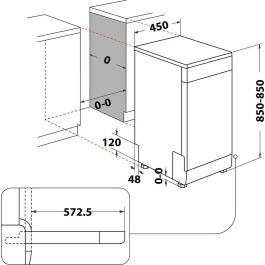Lavavajillas Whirlpool Corporation WSFO3023PFX Acero 45 cm