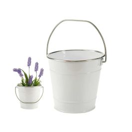 Cubo C Asa Blanco Filo Plata Ibergarden 18X23CM (24 Unidades) Precio: 49.7899996. SKU: B18NNWNSBL