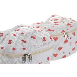DKD Home Decor Neceser Romantico Blanco Rojo 25.5 x 17 x 17 cm (4 Unidades)