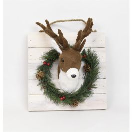 DKD Home Decor Decoracion Pared Navidad Alpina Marron Blanco 16x29x25cm Poliester Mdf Precio: 10.50000006. SKU: B1J7YAGYMT