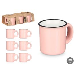 Vessia Set 6 Tazas de Café de Porcelana Rosa 100 ml - Incluye 6 tazas de 9x6.3x6.7 cm. Dimensiones del set: 28.8x7x12.8 cm (12 Unidades) Precio: 63.50000019. SKU: B1JPMRQG55