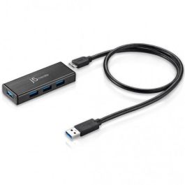 j5create JUH340 Mini Hub USB 3.0 4 Puertos Negro Aluminio 5Gbps