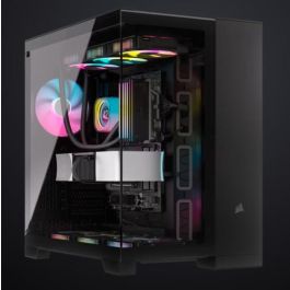 Caja para PC - CORSAIR - Cámara media torre de vidrio templado 6500X con doble cámara - Negro Caja para PC - CORSAIR - Cámara media torre de vidrio templado 6500X con doble cámara - Negro
