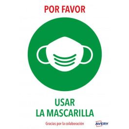 Avery Señal Adhesiva Usar Mascarilla DIN A4 Resistente Rayos UV Pack 2 Unidades Precio: 4.49999968. SKU: B138MJAK98