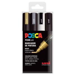 POSCA Marcador Pc-5M-4C No Permanente 1.8 mm-2.5 mm, Tinta Base Agua, Colores Surtidos -Estuche 4U- Precio: 10.69000031. SKU: S8418996