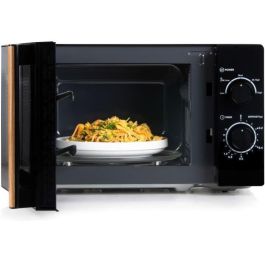 Horno microondas DOMO DO2820 - 20L - 700W - Temporizador 35 min - Función descongelación - L44 x P35,8 x H 25,8 cm - Acabado en madera negra