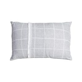 Cojín Cuadros Gris Perla Algodón 50 X 70 cm