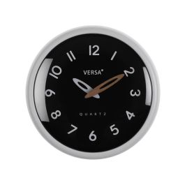 Reloj de Pared Versa Blanco Negro Plástico Reloj de Pared Versa Blanco Negro Plástico