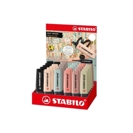 Stabilo Boss Pastel Nature Colors Rotulador fluorescente, antisecado, expositor 30 unidades, colores surtidos, trazo 2-5 mm