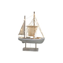 DKD Home Decor Figura Barco Pesquero Natural Led Mdf 28 x 41.5 x 8 cm (2 Unidades)