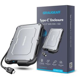 GRAUGEAR G-2502-C-10G Carcasa Externa para HDD/SSD 2.5" USB 3.2 Gen 2 (Tipo C) 6 Gbit/s con Soporte UASP y TRIM