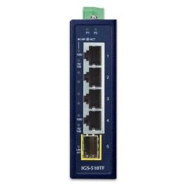 Planet IGS-510TF Switch Industrial Gigabit Ethernet 4 Puertos 10/100/1000T + 1 SFP 100/1000X Capa 2 para Fibra Óptica Entornos Exigentes