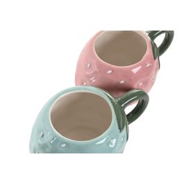 DKD Home Decor Taza Shabby Azul Celeste Rosa 11 x 9 x 16 cm (4 Unidades)