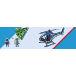 Playmobil 70569 Helicóptero de Policía: Persecución Aérea con Paracaídas de Gánster, Juguete para Niños +4 años