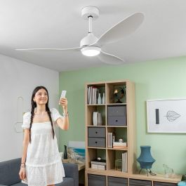 Ventilador de Techo con Luz LED y 3 Aspas ABS Flaled InnovaGoods Blanco 36 W 52" Ø132 cm Ventilador de Techo con Luz LED y 3 Aspas ABS Flaled InnovaGoods Blanco 36 W 52" Ø132 cm