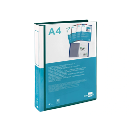 Liderpapel Carpeta Personaliza 40 Fundas Canguro Polipropileno DIN A4 Verde Translúcido Portada y Lomo