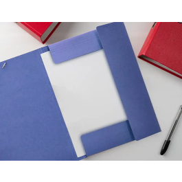 Carlin Carpeta Tres Solapas Cartón Pintado Folio Color Azul