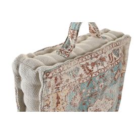 DKD Home Decor Cojin Suelo Arabe Fez, Azul Marron, 40 x 10 x 40 cm (4 Unidades) Algodon Polyester