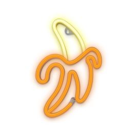 Forever Lámpara Neón LED Decorativa Banana, Iluminación Blanco/Amarillo, Funciona con Pilas AA o USB Precio: 22.9000002. SKU: B138DX6HD7