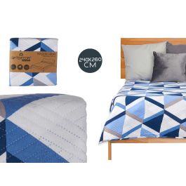 Colcha Cama Reversible 240X260 Triangulos Azules Giftdecor (6 Unidades)