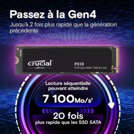 Crucial Disco Duro Interno SSD 4TB M.2 2280 NVMe PCIe 4.0 7100 MB/s Lectura 6000 MB/s Escritura