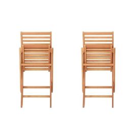 Juego de 2 sillas plegables de eucalipto para jardín FSC - 57,5x46,5x90cm Juego de 2 sillas plegables de eucalipto para jardín FSC - 57,5x46,5x90cm