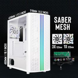 Caja de PC sin fuente de alimentación - BITFENIX Sabre Mesh (Blanco) - Torre media - Formato ATX