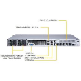 Super Micro 1029P-MTR Servidor Barebone 1U Dual Xeon 8 Hot-swap 2.5" 600W Redundante Platinum Super Server
