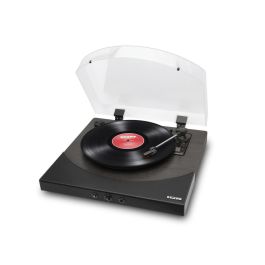 ION Tocadiscos Premier LP Negro con Altavoces Estéreo, Bluetooth, USB a Digital, 33/45/78 RPM y Retorno Automático
