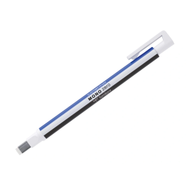 Tombow Portagomas Mono Zero Goma Rectangular 2.5x5 mm Blanco Azul y Negro