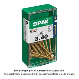 Spax 4081020300401 Tornillo Madera Cabeza Plana Yellox 3,0x40mm Caja 20 Unid. Precio: 2.50000036. SKU: S7913865
