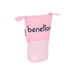 Estuche Cubilete Benetton Vichy Rosa (8 x 19 x 6 cm)
