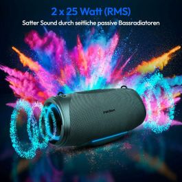 Medion AAAPX09234 Altavoz Bluetooth L 50W, 47h de batería, Protección IPX7 y Efectos de Iluminación RGB