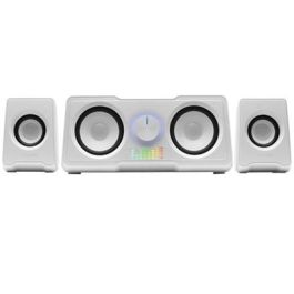 Mars Gaming MS22W Altavoces 2.2 de 35W con Subwoofer Dual, Procesador DSP y Flujo RGB - Sonido Potente y Conexión Jack Universal Blancos