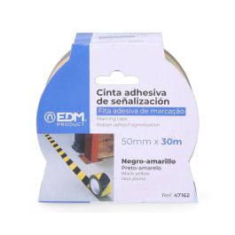 Cinta adhesiva de señalizacion amarillo-negra 30m x 50mm