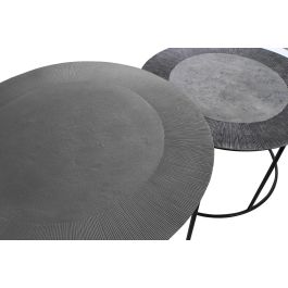 DKD Home Decor Mesita Auxiliar Loft Negro Metal y Aluminio 76.5 x 47 x 76.5 cm Set de 2