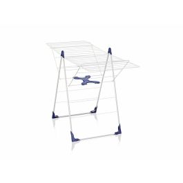 Leifheit 81408 Secadora con Cierre Semiautomático Classic 200 Flex, Blanco y Azul, 20 Metros