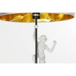 DKD Home Decor Lámpara de Pie Colonial Blanca y Negra 44x166x44 cm Resina, Poliéster y Metal E27 (2 Unidades)