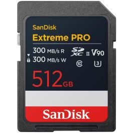 Sandisk Tarjeta SDXC Extreme PRO 512GB UHS-II Clase 10, Velocidad 300 MB/s Lectura/Escritura V90 Precio: 781.50000049. SKU: B194DP5BRP