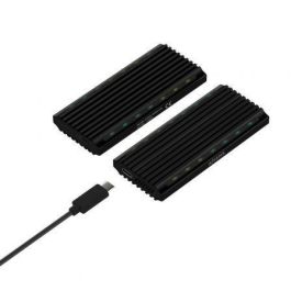 Aisens ASM2-RGB012B Caja Externa Disco SSD M.2 SATA/NVMe USB 3.2 Gen 2 10Gbps USB-C RGB Sin Tornillos Aluminio Negro 2230/42/60/80