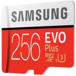 TARJETA MICROSD XC + ADAPTADOR SAMSUNG EVO PLUS - 256GB - CLASE 10 - 100MB/S