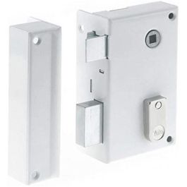 Yale YAV37G Cerradura de Aplique Seguidor Vertical Izquierdo Blanca - 2 Llaves Incluidas