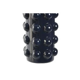 DKD Home Decor Lámpara Sobremesa Azul Blanco Gres Lino 40 x 74 x 40 cm