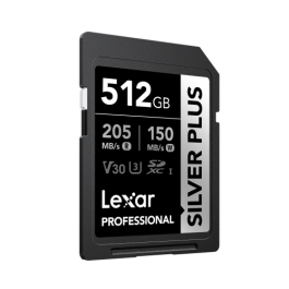 Lexar LSDSIPL512G-BNNNG Tarjeta SDXC Professional SILVER PLUS 512 GB UHS-I U3 V30 Velocidad Lectura 205 MB/s Escritura 150 MB/s