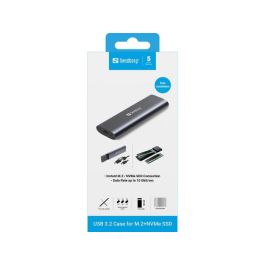 Sandberg USB 3.2 Case for M.2+NVMe SSD, Caja Externa para Discos M.2 o NVMe, USB-C/USB-A, 10 Gbps