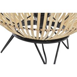 DKD Home Decor Lámpara Sobremesa Tropical Marrón Negro Metal Bambú 36 x 37 x 36 cm