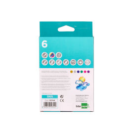 Liderpapel Tempera Sólida en Barra Escolar 10 gr Caja 6 Colores Surtidos Metalizados